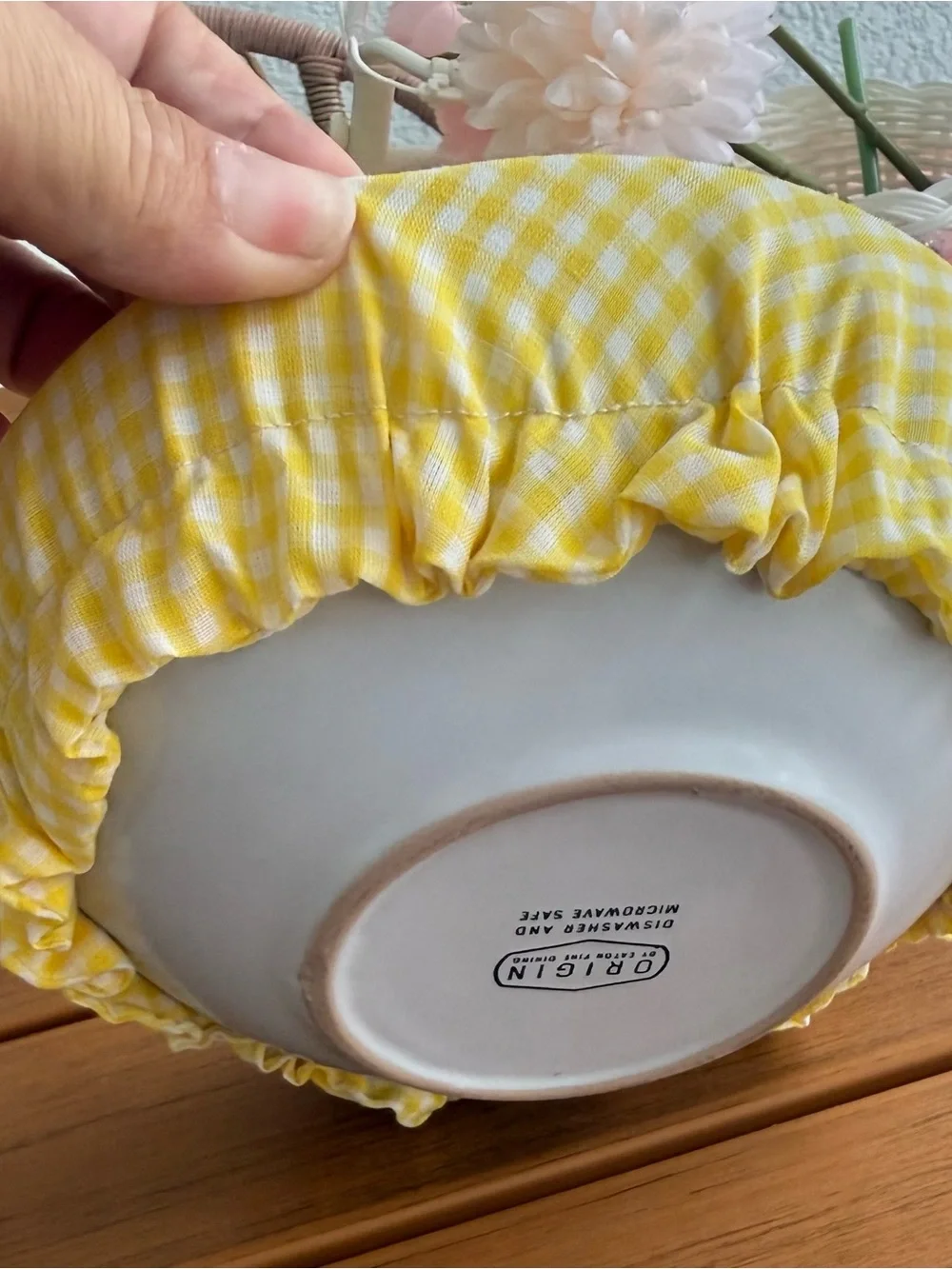 Yellow Gingham Reusable Jar Covers - Home Kitchen…